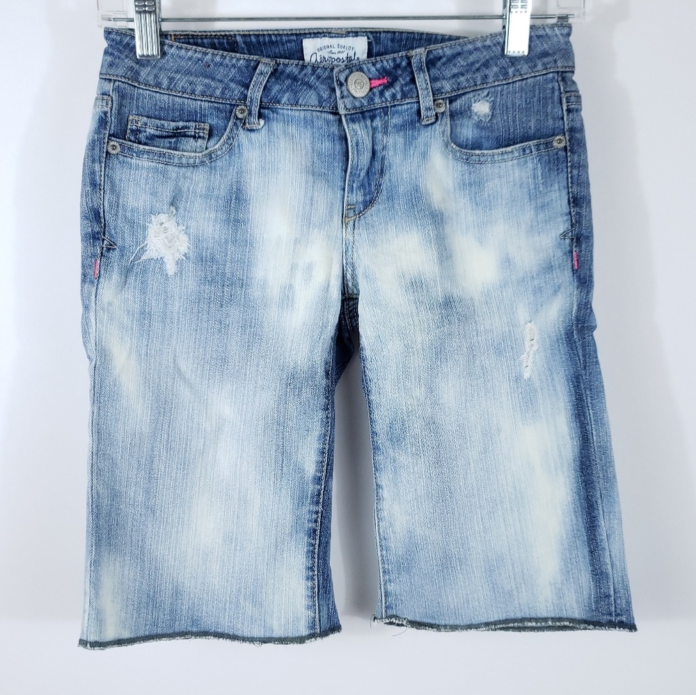 Aeropostale Acid Wash Long Shorts Junior 28 X 10